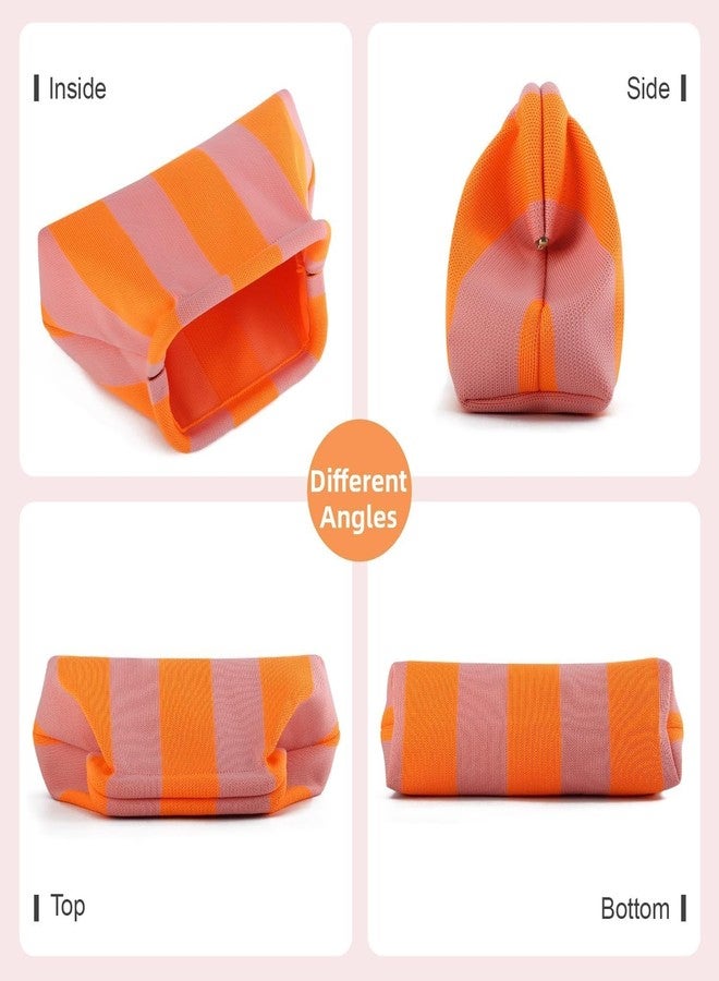 كون حقيبة يد نسائية من Kawn® بتصميم كروشيه مخطط | حقيبة كتف منسوجة يدوياً | حقيبة يد أنيقة بتصميم مميز وقفل كبس، مناسبة للاستخدام اليومي والنزهات - Image 3